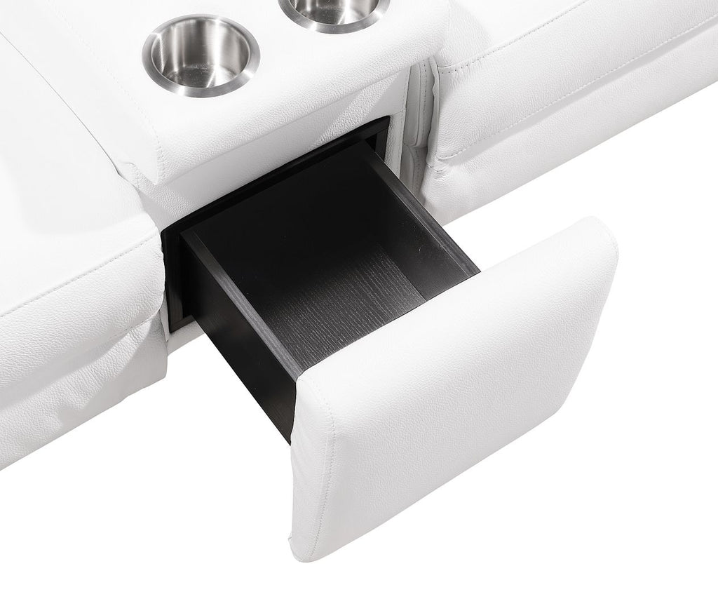 1246 Divanitalia 8-Piece U-Shaped Modular Power Reclining Sectional Sofa with 4 Power Recliners and Power Headrests - Top Grain Italian Leather