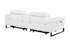 1246 Divanitalia Top Grain Italian Leather Console Loveseat with Power Headrest - White - SKU 1246-WHITE-3.2-HT - view 6