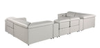 1126 Divanitalia 8-Piece U-Shaped Sectional Sofa in Top Grain Italian Leather with 4 Power Recliners & Power Headrests