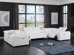9762 Divanitalia 8-Piece U-Shaped Top Grain Italian Leather Sectional Sofa with 4 Power Recliners