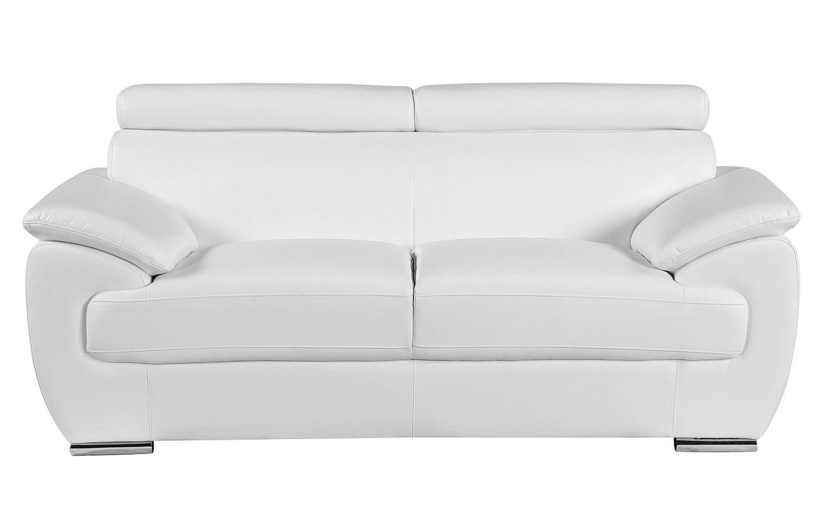 4571 Modern Genuine Leather Loveseat - White - SKU 4571-L-WHITE