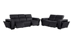 1224 Divanitalia 5-Piece Modular Power Reclining Sofa and Loveseat Set in Top Grain Italian Leather with 4 Power Recliners & Power Headrests - Black - SKU 1224-BLACK-5.4-HT-2PC - view 4