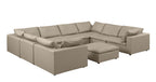 1100 Divanitalia 9-Piece U-Shaped Sectional Sofa in Top-grain Italian Leather