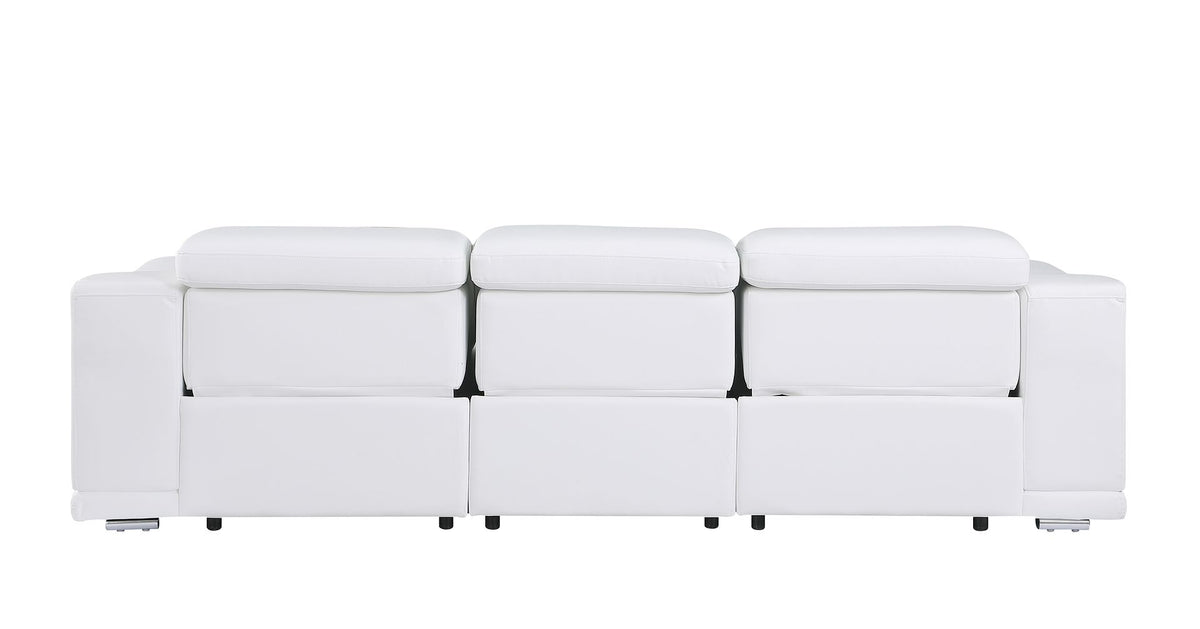 9762 Divanitalia 3-Piece Modular Power Reclining Sofa with 3 Power Recliners in Top Grain Italian Leather - White - SKU 9762-WHITE-3.3-HT - view 7