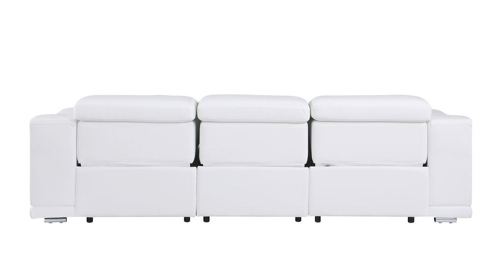 9762 Divanitalia 3-Piece Modular Power Reclining Sofa with 3 Power Recliners in Top Grain Italian Leather