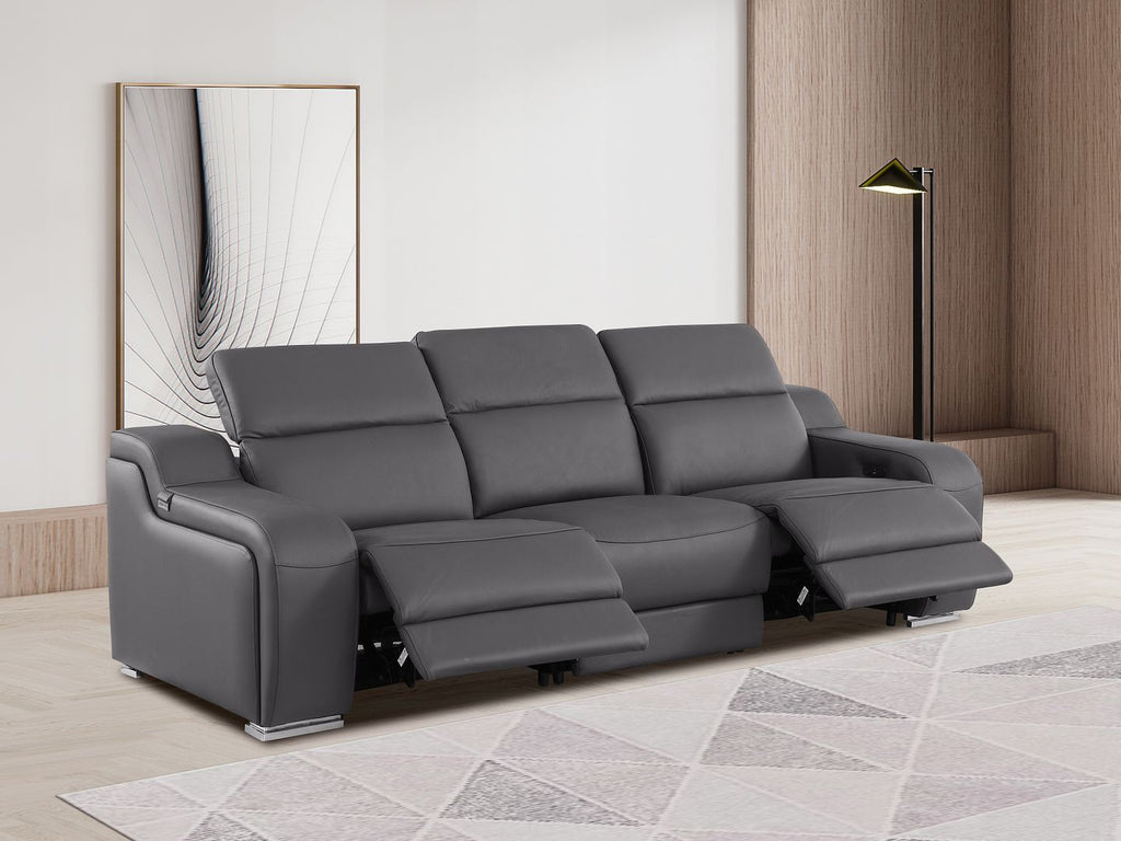 1116 Divanitalia 3-Piece Modular Power Reclining Sofa in Top Grain Italian Leather with 2 Power Recliners & Power Headrests