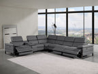 1246 Divanitalia 7-Piece L-Shaped Modular Power Reclining Sectional Sofa with 3 Power Recliners and Power Headrests - Top Grain Italian Leather