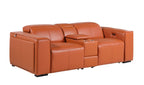 1224 Divanitalia 8-Piece Modular Power Reclining Sofa & Loveseat Set in Top Grain Italian Leather with 5 Power Recliners & Power Headrests - Camel - SKU 1224-CAMEL-8.5-HT-2PC - view 4