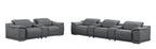 2679 Power Reclining Sofa and Loveseat in Genuine Leather - 5 Recliners with Power Headrests & 3 Consoles - Dark Grey - SKU 2679-DK-GRAY-8.5-HT-2PC - view 4