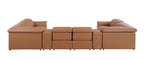 9762 Divanitalia 8-Piece U-Shaped Top Grain Italian Leather Sectional Sofa with 4 Power Recliners