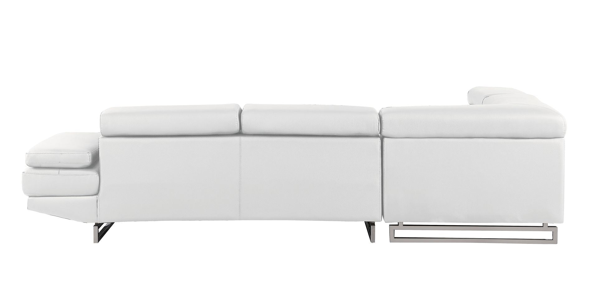 8136 Left Arm Facing Chaise with Adjustable Headrest in Genuine Leather