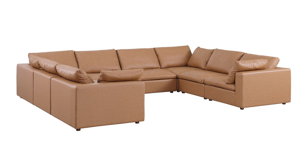 1100 Divanitalia 8-Piece U-Shaped Sectional Sofa in Top-grain Italian Leather