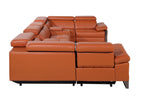 1246 Divanitalia 8-Piece U-Shaped Modular Power Reclining Sectional Sofa with 2 Power Recliners and Power Headrests - Top Grain Italian Leather