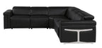 1126 Divanitalia 5-Piece L-Shaped Sectional Sofa in Top Grain Italian Leather with 3 Power Recliners & Power Headrests - Black - SKU 1126-BLACK-SEC-5PC-3PWR-SECTIONAL- GROUP - view 5