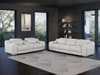 1116 DivanItalia light Grey 6-Piece Modular Power Reclining Sofa and Console Loveseat Set in Top Grain Italian Leather with 5 Power Recliners & Power - free Headrestshite glove delviery in LA, Ventura and Orange counties