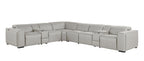 1224 Divanitalia 8-Piece L-Shaped Sectional Sofa in Top Grain Italian Leather with 4 Power Recliners & Power Headrests