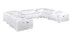 9762 Divanitalia 12-Piece U-Shaped Top Grain Italian Leather Sectional Sofa with 4 Power Recliners