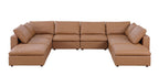 1100 Divanitalia Top-grain Italian Leather 8-Piece Sectional Sofa with Chaise
