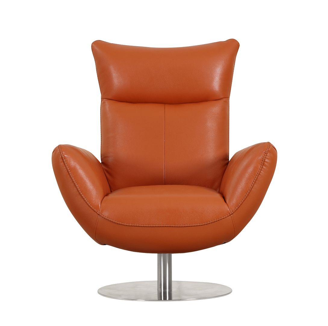 C74 Divanitalia Swivel Chair in Top-grain Italian Leather - Camel