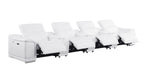 9762 Divanitalia 7-Piece Modular Top Grain Italian Leather Power Reclining Sofa with 4 Power Recliners
