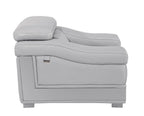 415 Divanitalia Sofa with Adjustable Headrest in Top-grain Italian Leather - Light Grey - SKU 415-S-LIGHT GRAY - view 5