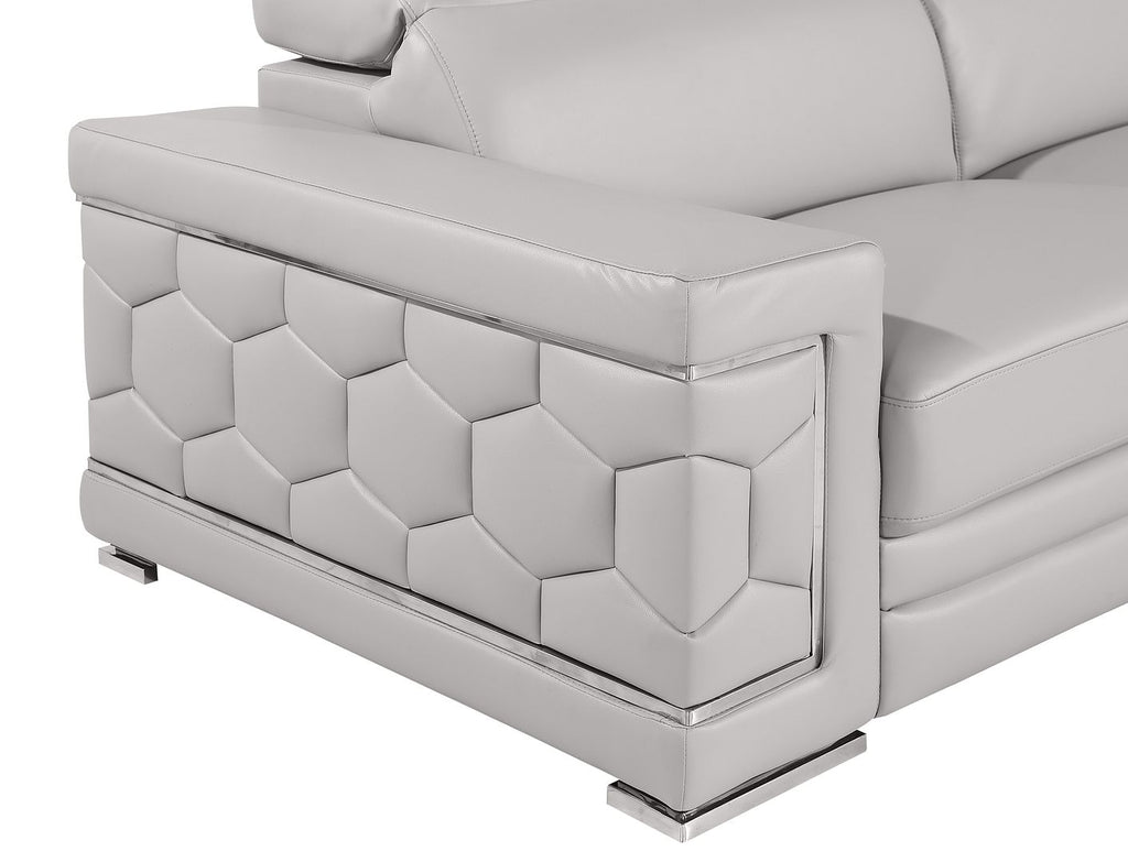 296 Modern Genuine Leather Sofa - Light Grey - SKU 296-LT-GREY-S - view 7