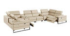 1246 Divanitalia 8-Piece U-Shaped Modular Power Reclining Sectional Sofa with 2 Power Recliners and Power Headrests - Top Grain Italian Leather