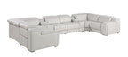1116 Divanitalia 8-Piece U-Shaped Sectional Sofa in Top Grain Italian Leather with 2 Power Recliners & Power Headrests