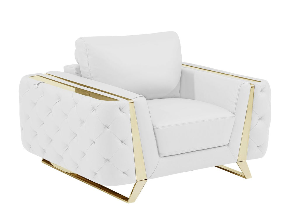 1050 Divanitalia 2-Piece Sofa Set in Top-grain Italian Leather - White - SKU 1050-WHITE-3PC - view 8