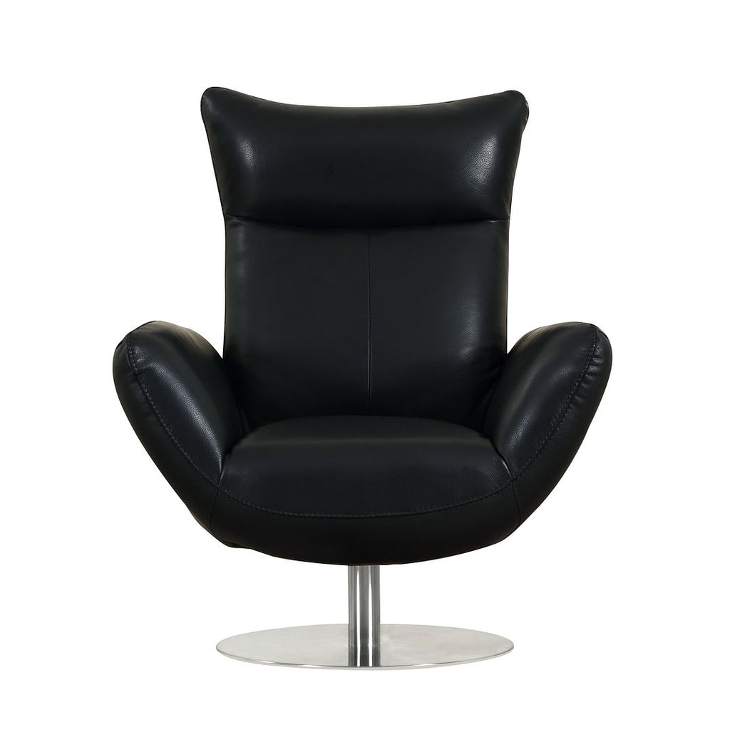 C74 Divanitalia Swivel Chair in Top-grain Italian Leather - Black