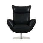 C74 Divanitalia Swivel Chair in Top-grain Italian Leather - Black