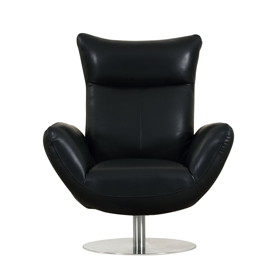 C74 Divanitalia Swivel Chair in Top-grain Italian Leather - Black
