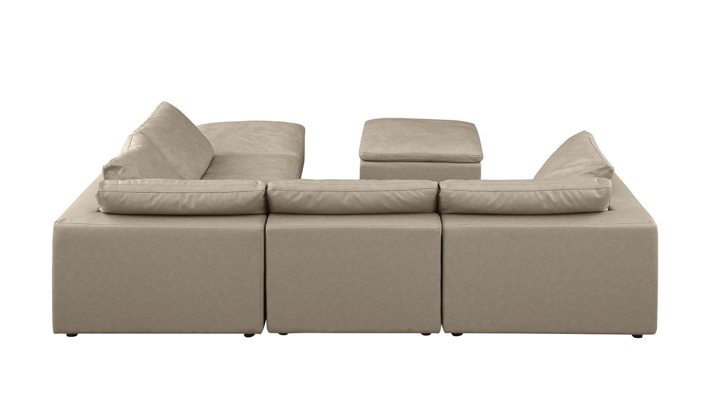 1100 Divanitalia 6-Piece Right Arm Facing 3-Seat Sectional Sofa - Top-grain Italian Leather