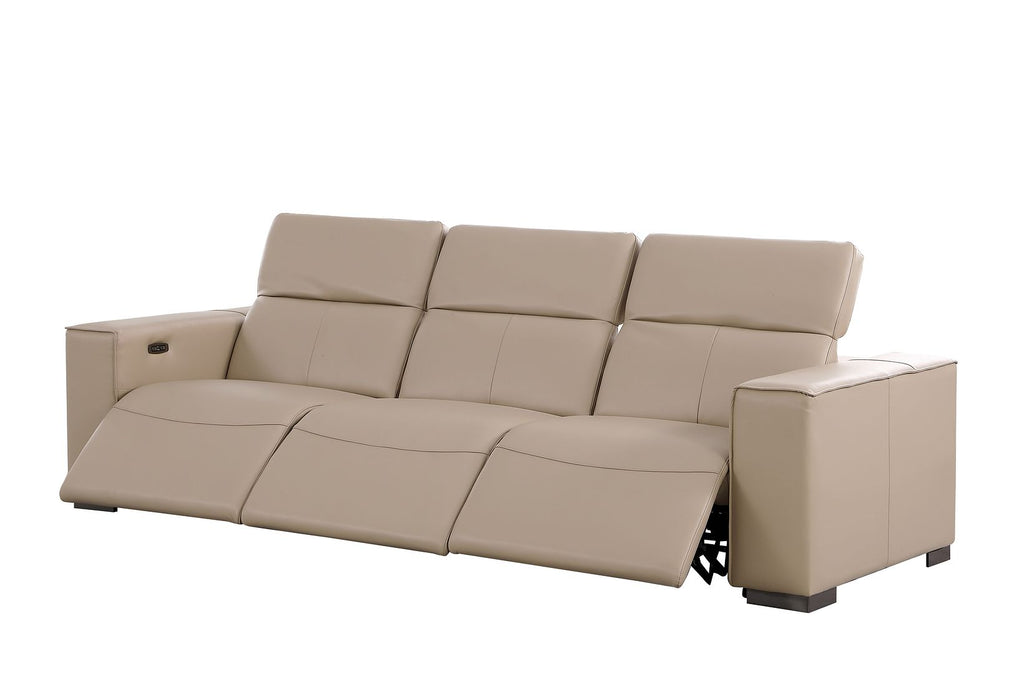 1208 Genuine Leather Triple Power Reclining Sofa - Beige - SKU 1208-BEIGE-3.3-HT - view 3