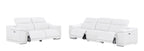 2679 Genuine Leather Reclining Set - Sofa and Loveseat with 4 Power Recliners - White - SKU 2679-WHITE-5.4-HT-2PC - view 3