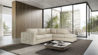 998 Divanitalia Cream Right Arm Facing Sectional Sofa in Top-grain Italian Leather - Beige - SKU 998-Sectional-RAF-CHAISE-CREAM