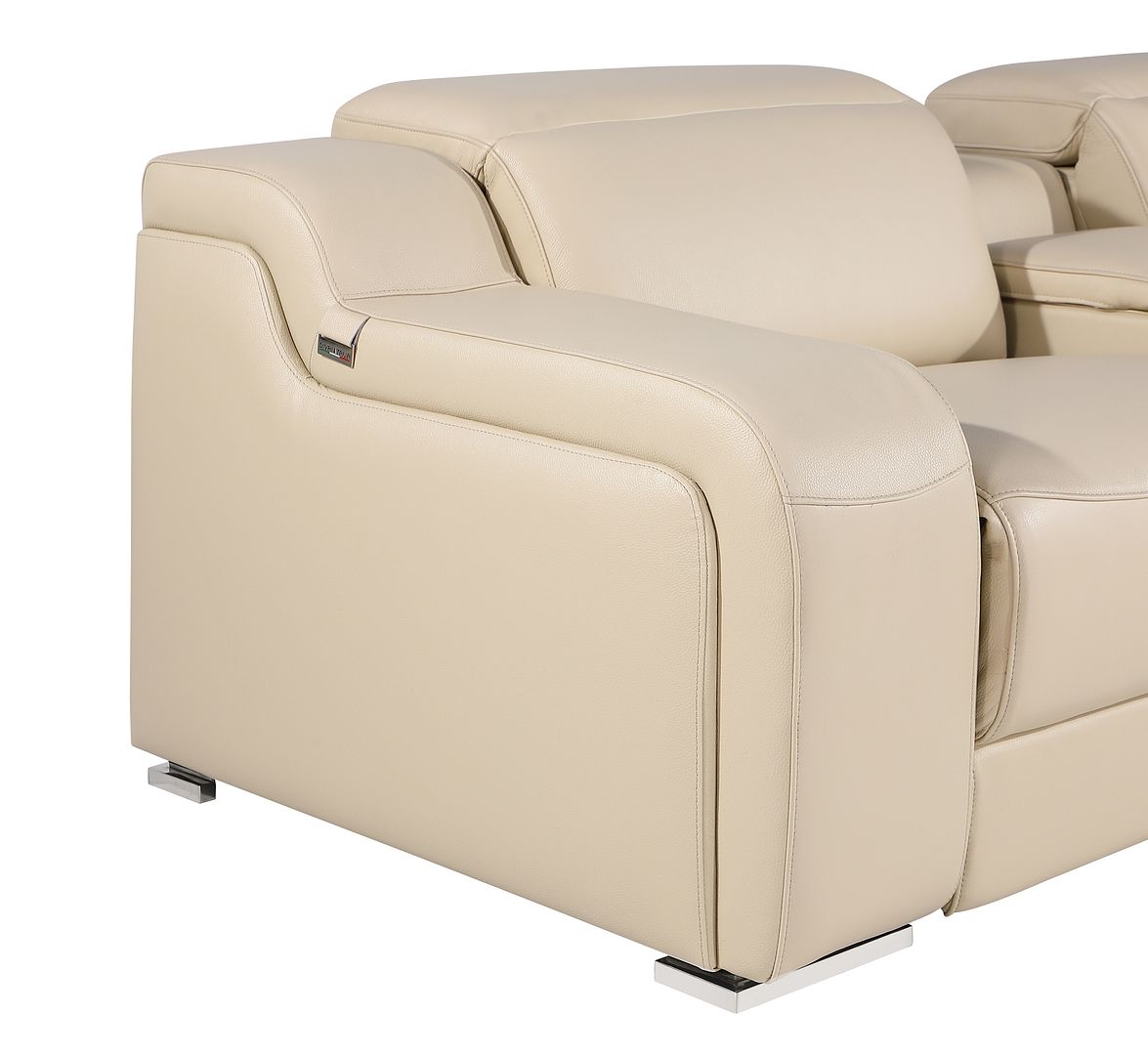 1116 Divanitalia 2-Piece Modular Power Reclining Loveseat in Top Grain Italian Leather with 2 Power Recliners & Power Headrests