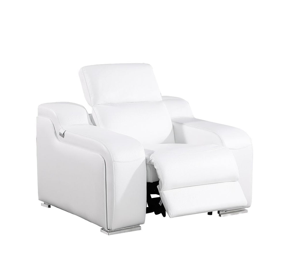 1116 Divanitalia 6-Piece Modular Power Reclining Sofa, Loveseat & Chair Set in Top Grain Italian Leather with 5 Power Recliners & Power Headrests - White - SKU 1116-WHITE-6.5-HT-3PC - view 13