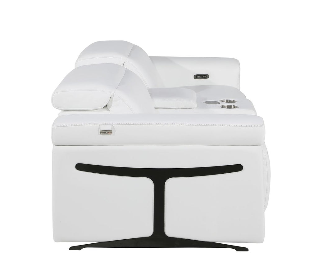 1126 Divanitalia 3-Piece Modular Power Reclining Loveseat in Top Grain Italian Leather with 2 Power Recliners & Power Headrests