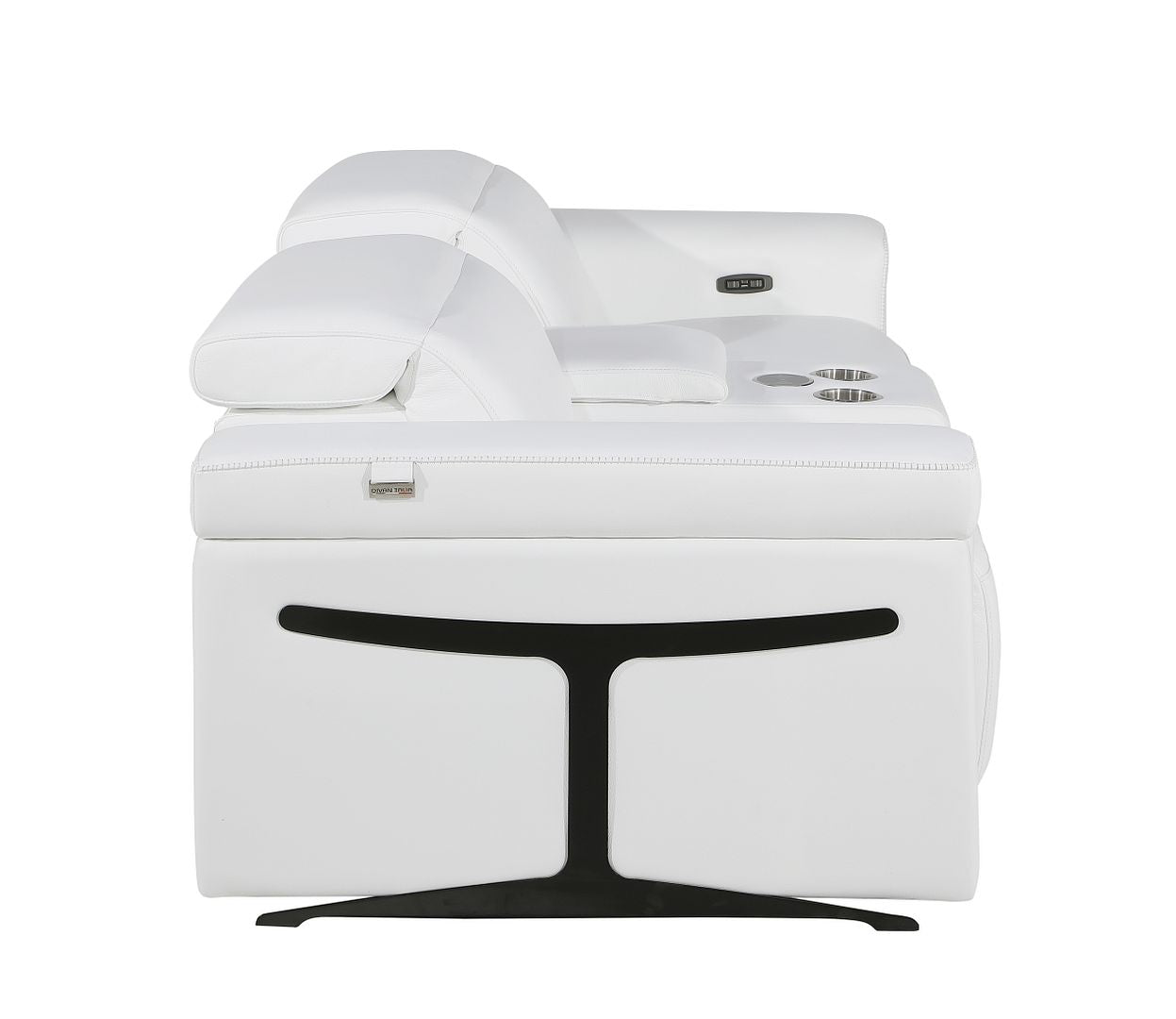 1126 Divanitalia 3-Piece Modular Power Reclining Loveseat in Top Grain Italian Leather with 2 Power Recliners & Power Headrests