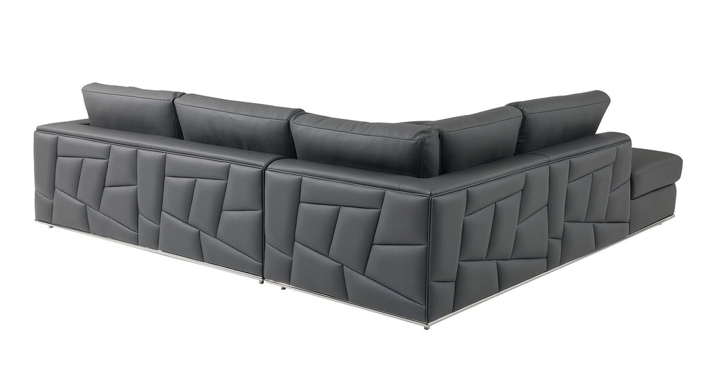 998 Divanitalia Cream Left Arm Facing Sectional Sofa in Top-grain Italian Leather