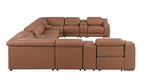 1116 Divanitalia 12-Piece U-Shaped Sectional Sofa in Top Grain Italian Leather with 4 Power Recliners & Power Headrests