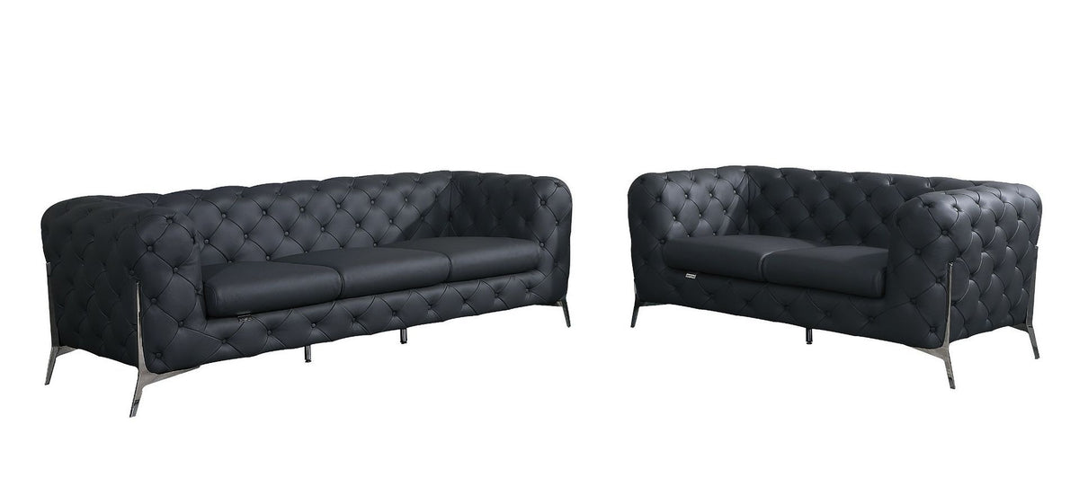 970 Divanitalia 2-Piece Sofa Set in Top-grain Italian Leather