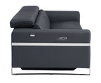 990 Divanitalia Power Reclining 2-Piece Sofa Set with Power Headrest in Top-grain Italian Leather - Dark Grey - SKU 990-DK-GRAY-2PC - view 14