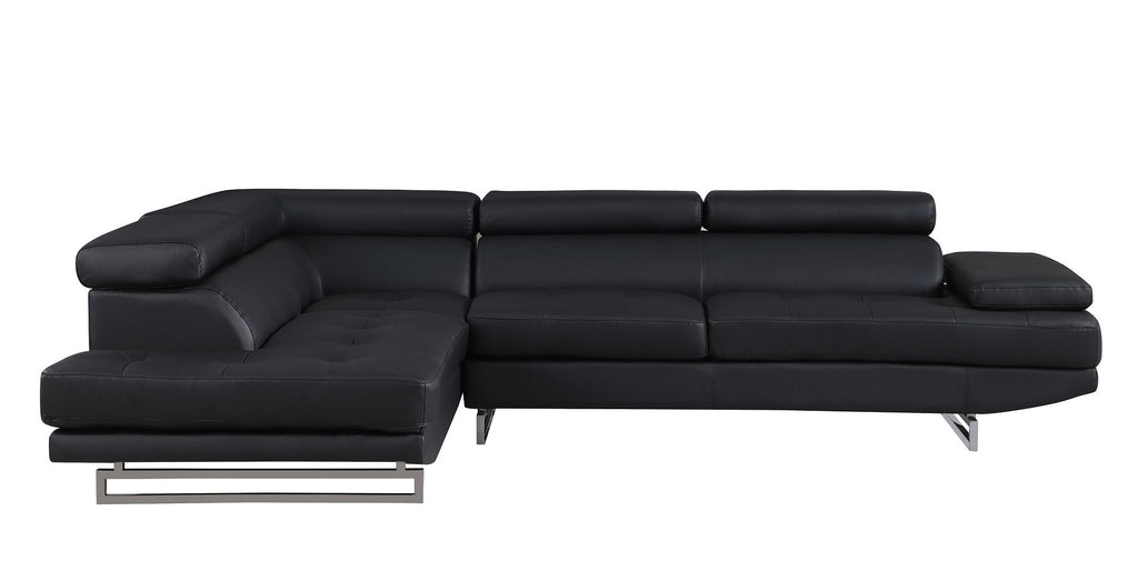8136 Left Arm Facing Chaise with Adjustable Headrest in Genuine Leather