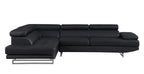 8136 Left Arm Facing Chaise with Adjustable Headrest in Genuine Leather