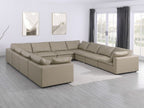 1100 Divanitalia 11-Piece U-Shaped Sectional Sofa in Top-grain Italian Leather - Beige
