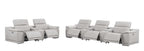 2679 Power Reclining Sofa and Loveseat in Genuine Leather - 5 Recliners with Power Headrests & 3 Consoles - Light Grey - SKU 2679-LT-GRAY-8.5-HT-2PC - view 4