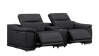2679 Genuine Leather Reclining Set - Sofa and Loveseat with 5 Power Recliners - Black - SKU 2679-BLACK-6.5-HT-2PC - view 4