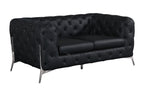 970 Divanitalia 3-Piece Sofa Set in Top-grain Italian Leather - Black - SKU 970- BLACK 3PC (S/L/CH) - GROUP - view 3